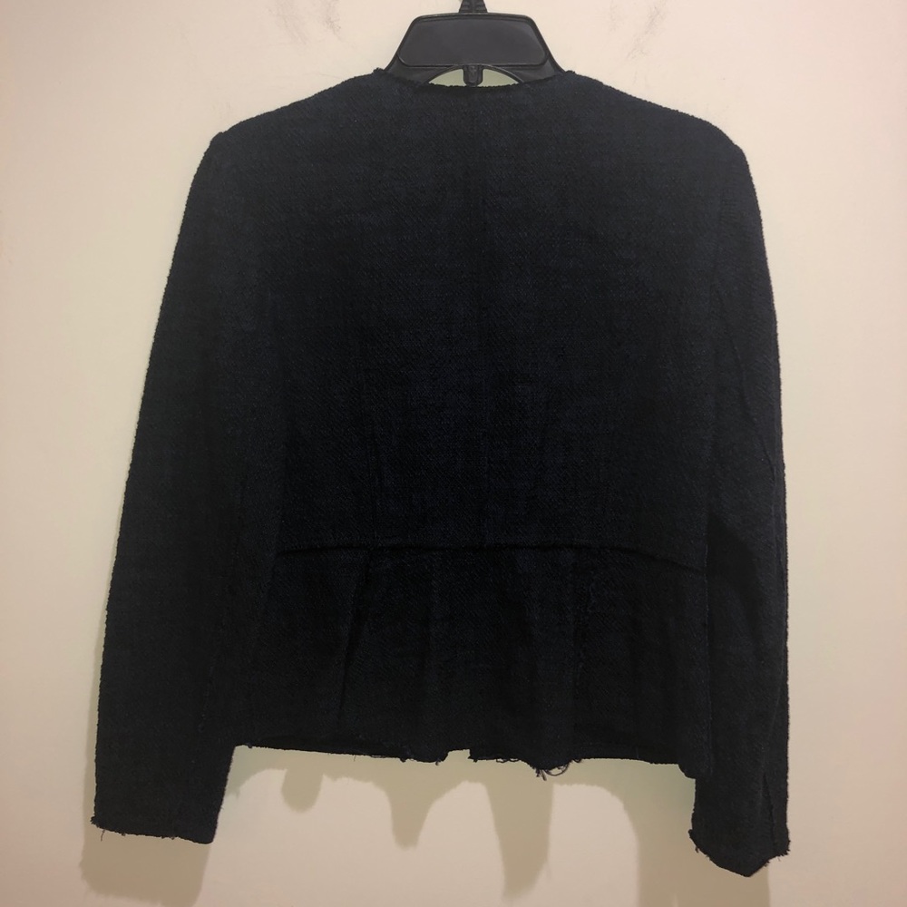 Rebecca Taylor Size 10 Blue Zip Front Blazer - Picture 5 of 8